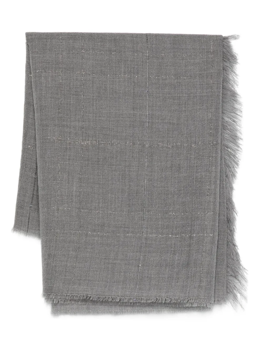 Peserico metallic-detail fringed scarf | Grey | Image 1