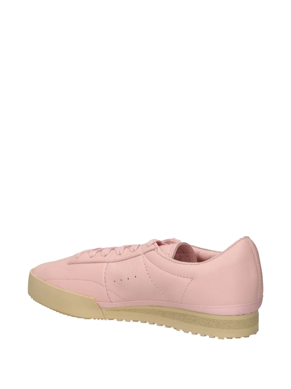 Lacoste logo-plaque leather sneakers Pink