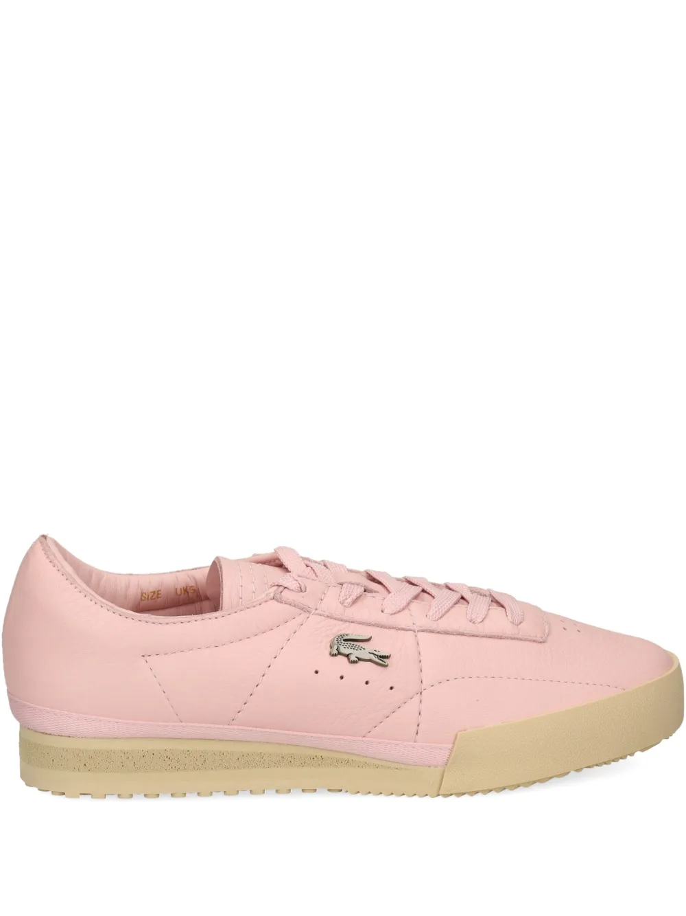 Lacoste logo-plaque leather sneakers Pink