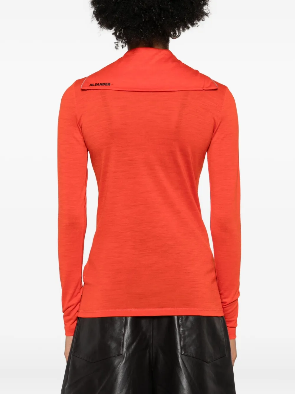 Jil Sander Sweater met hoge hals en rits Rood