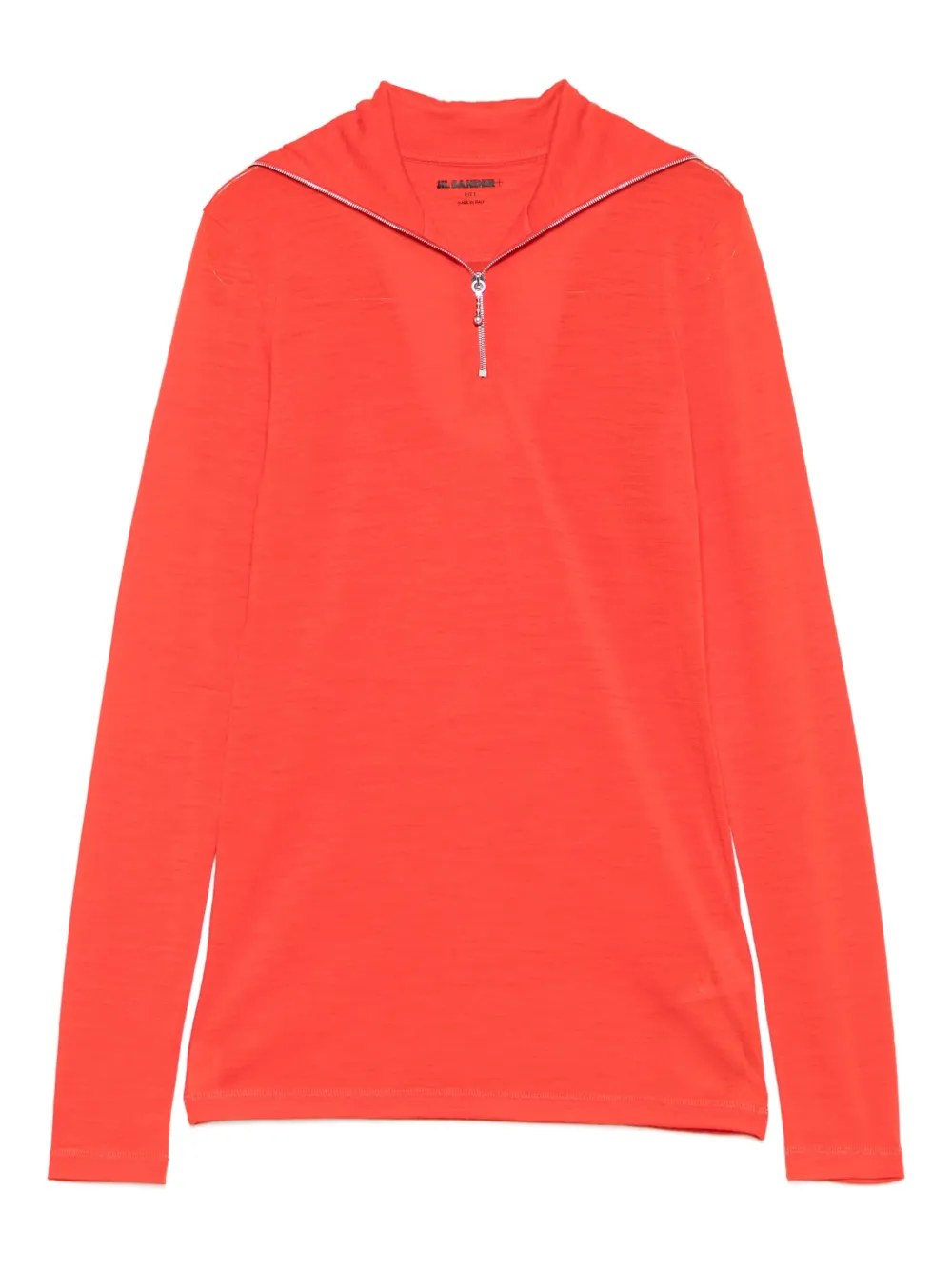 Jil Sander high-neck zip-front sweatshirt | Red | Image 1
