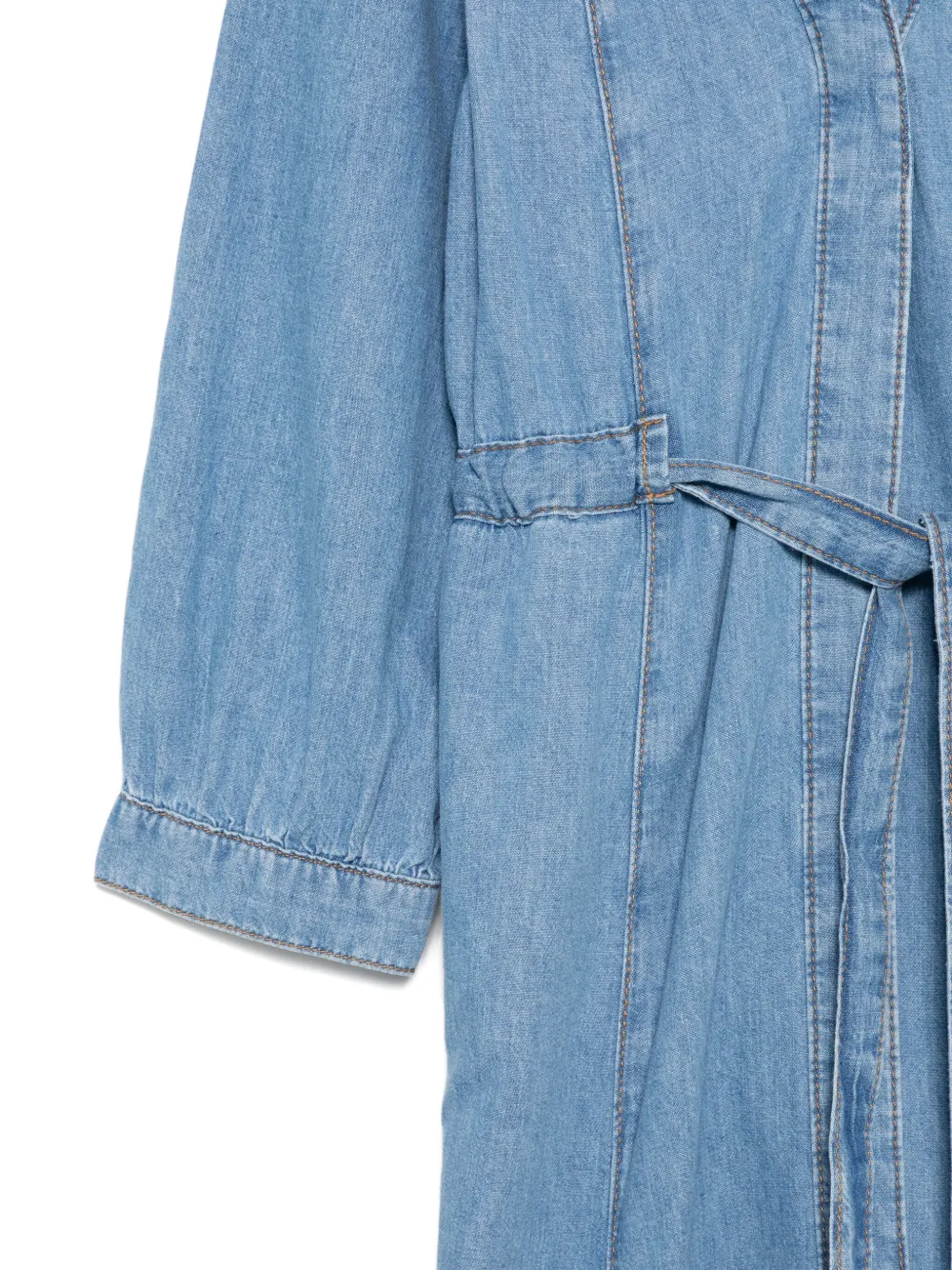 Ba&Sh Denim jurk met ceintuur en V-hals Blauw