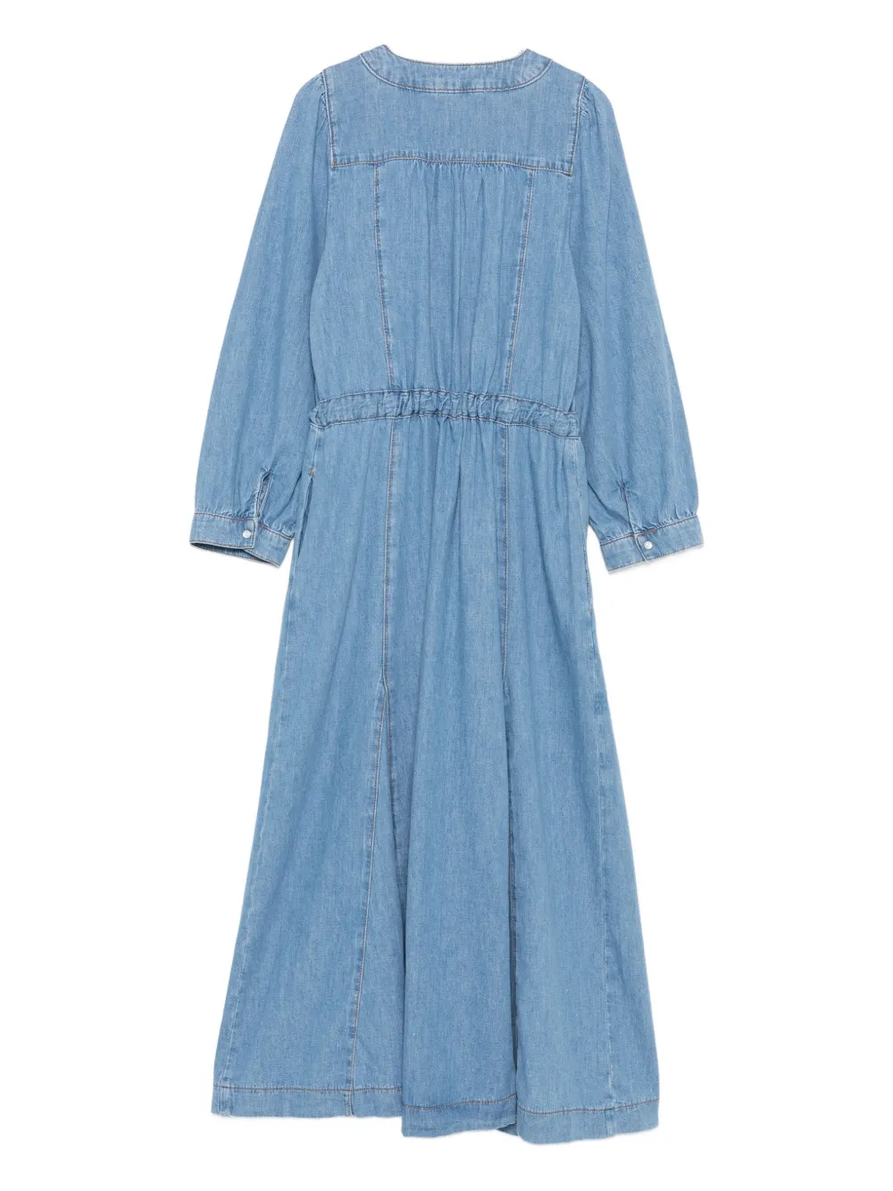Ba&Sh belted V-neck denim dress - Blauw