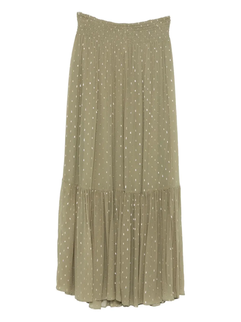 Ba&Sh metallic-dot ruffled skirt - Groen