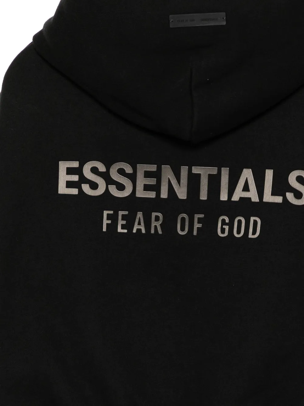 Essentials Embossed-logo Hoodie In Black