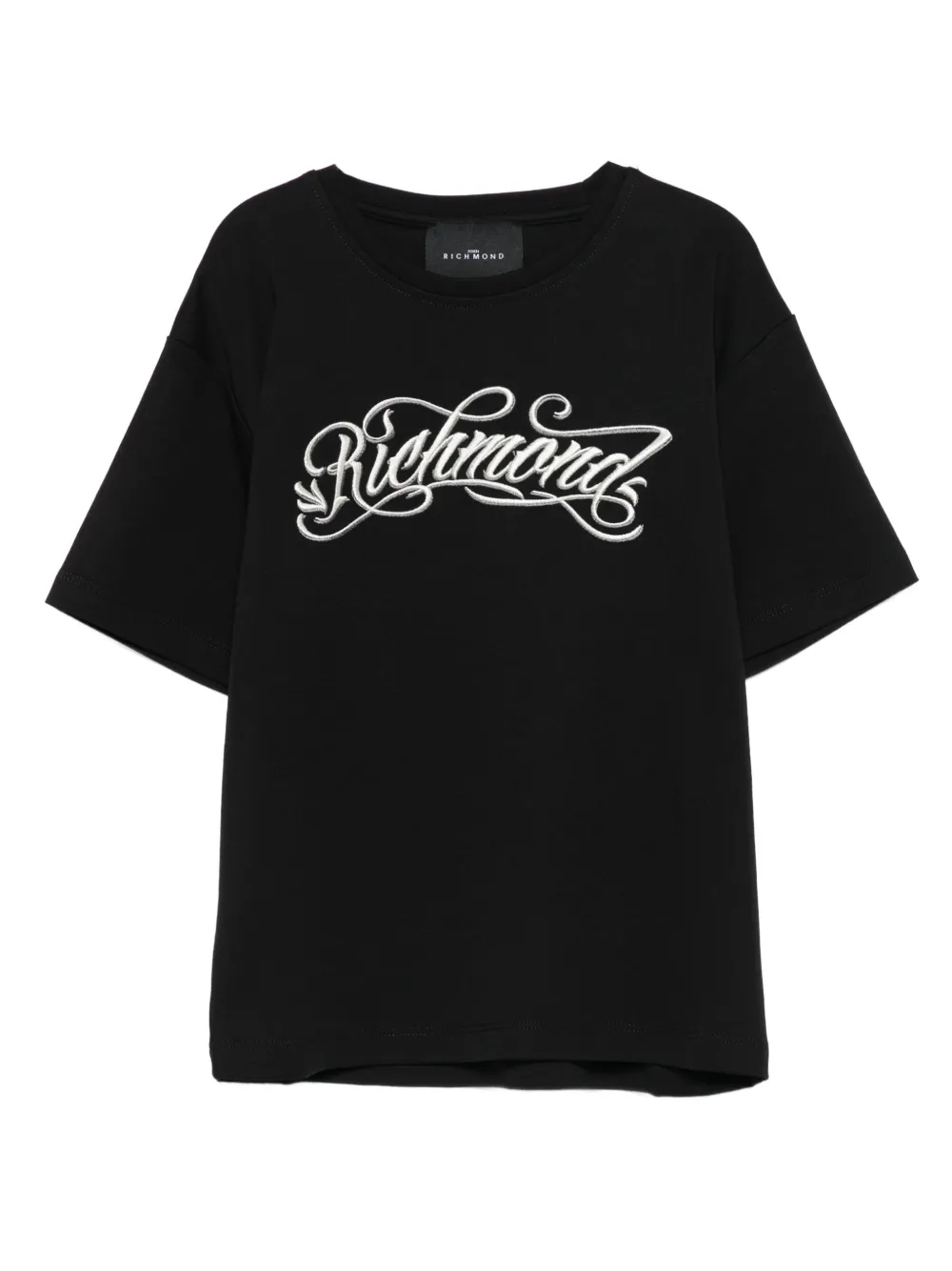 John Richmond Junior embroidered-script T-shirt Zwart