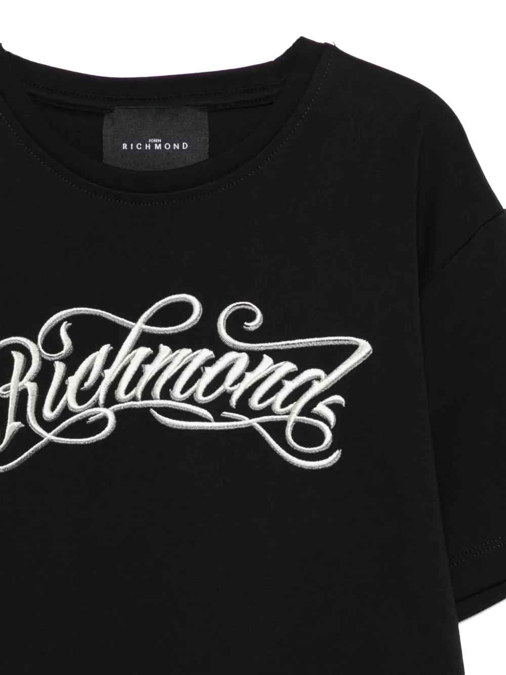 John Richmond Junior embroidered-script T-shirt Zwart