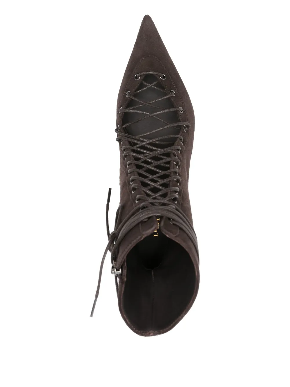 Le Silla 80mm Colette Lace-up Pointed-toe Ankle Boots In Brown