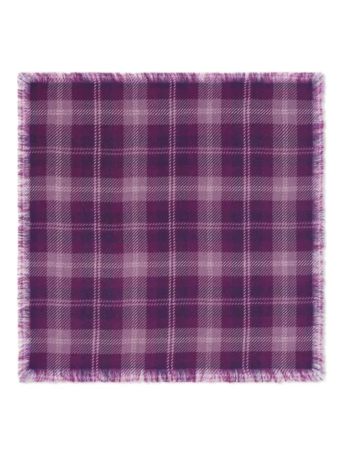 Eric Bompard checked fringed scarf