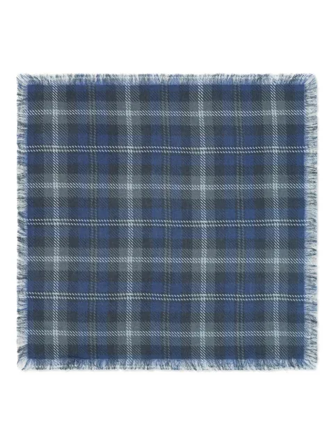 Eric Bompard checked fringed scarf