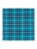 Eric Bompard checked fringed scarf - Blue