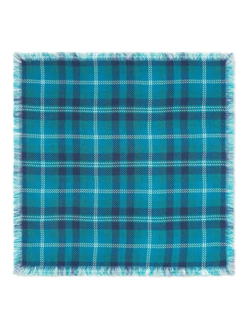 Eric Bompard checked fringed scarf