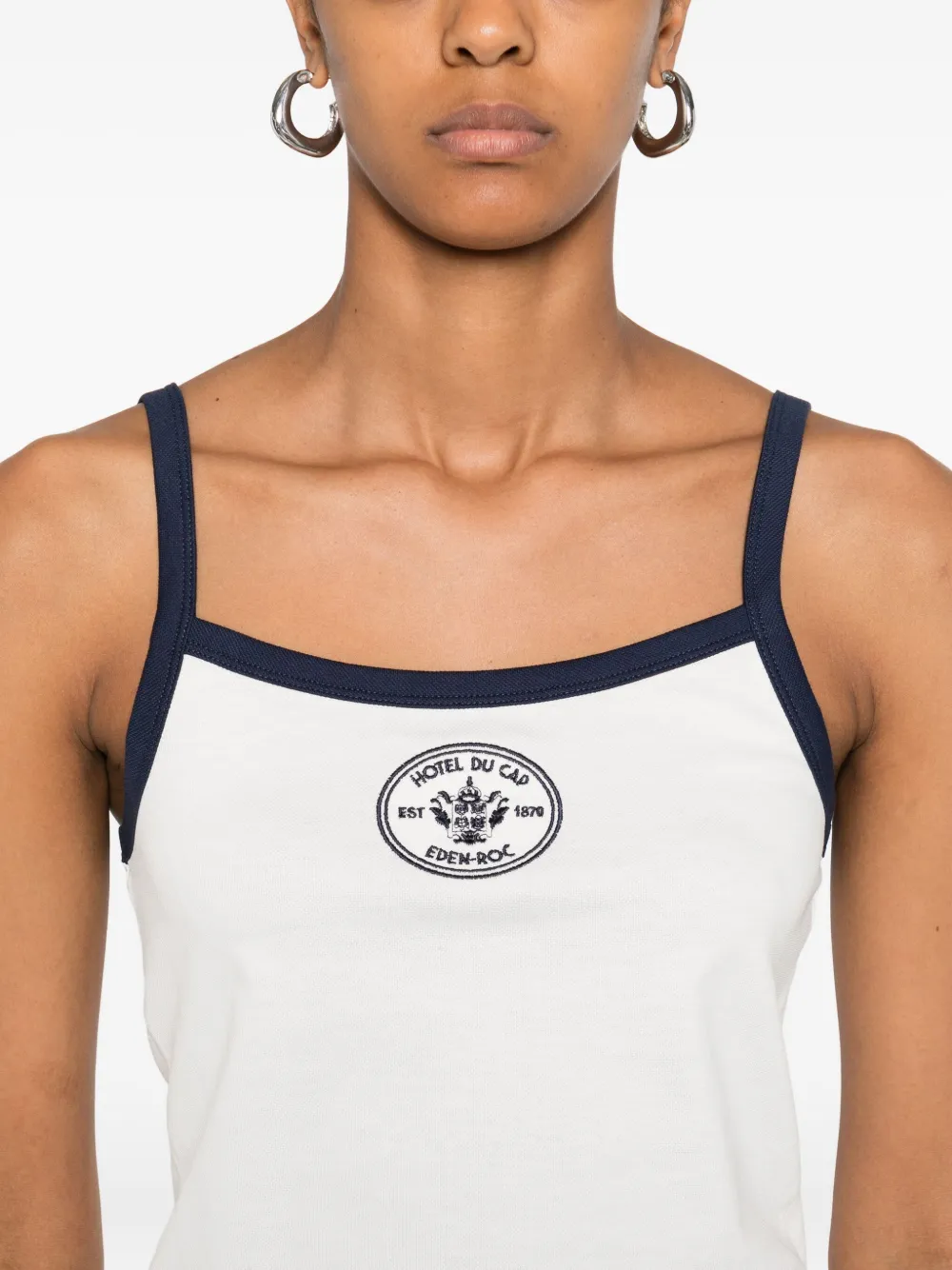 Sporty & Rich Katoenen top met afwerking Wit