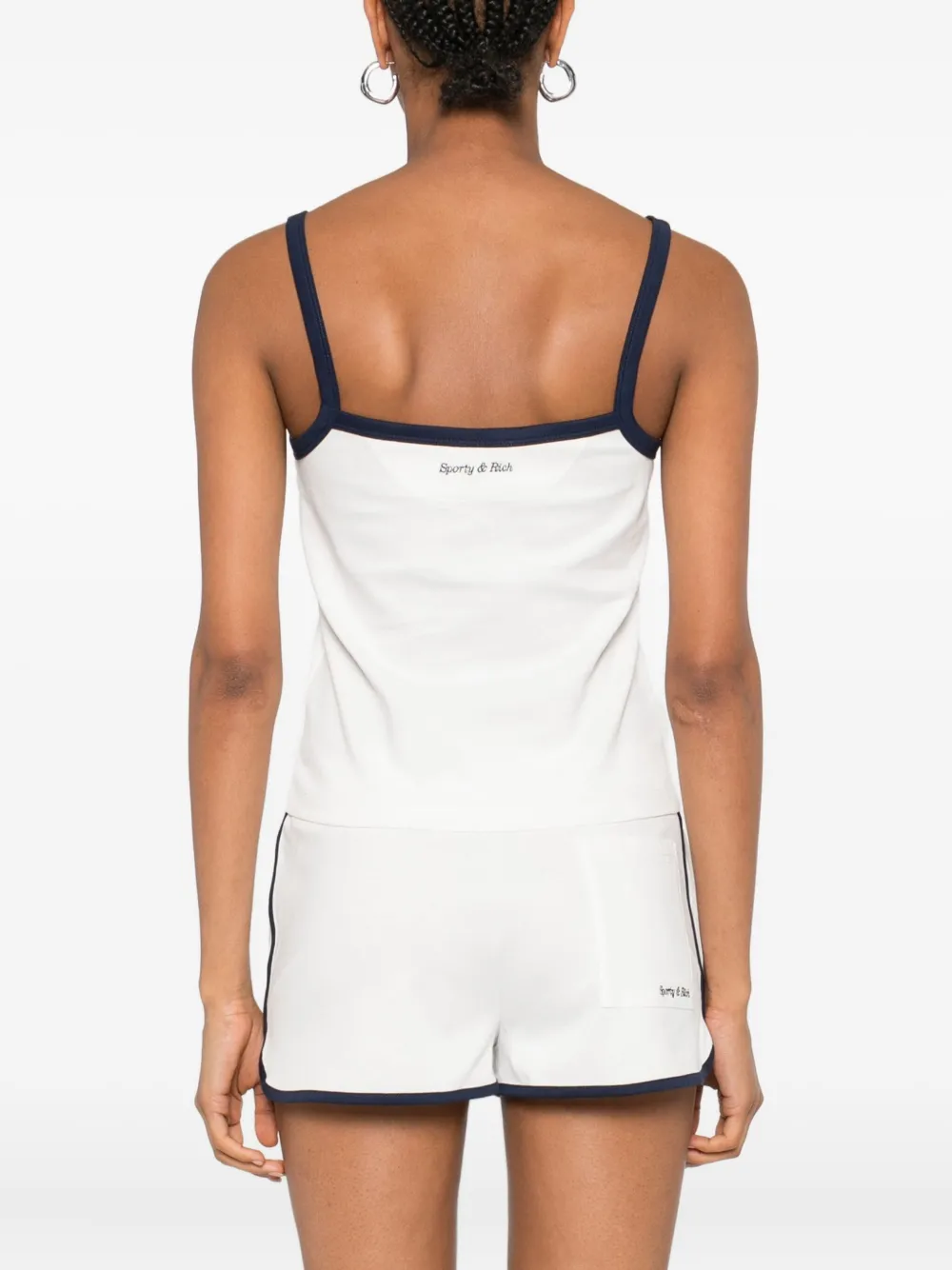 Sporty & Rich Katoenen top met afwerking Wit