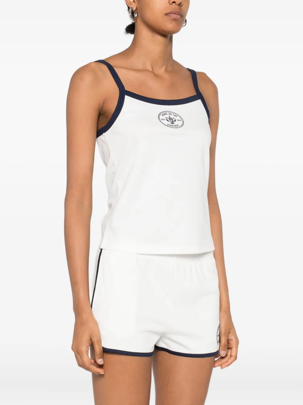 Sporty & Rich Katoenen top met afwerking Wit