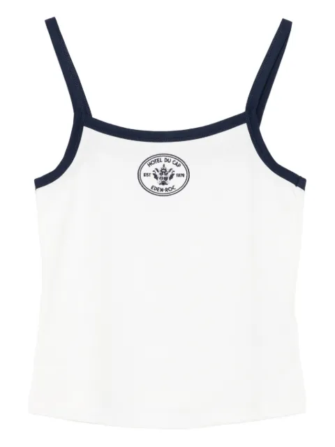 Sporty & Rich navy-trimmed cotton top