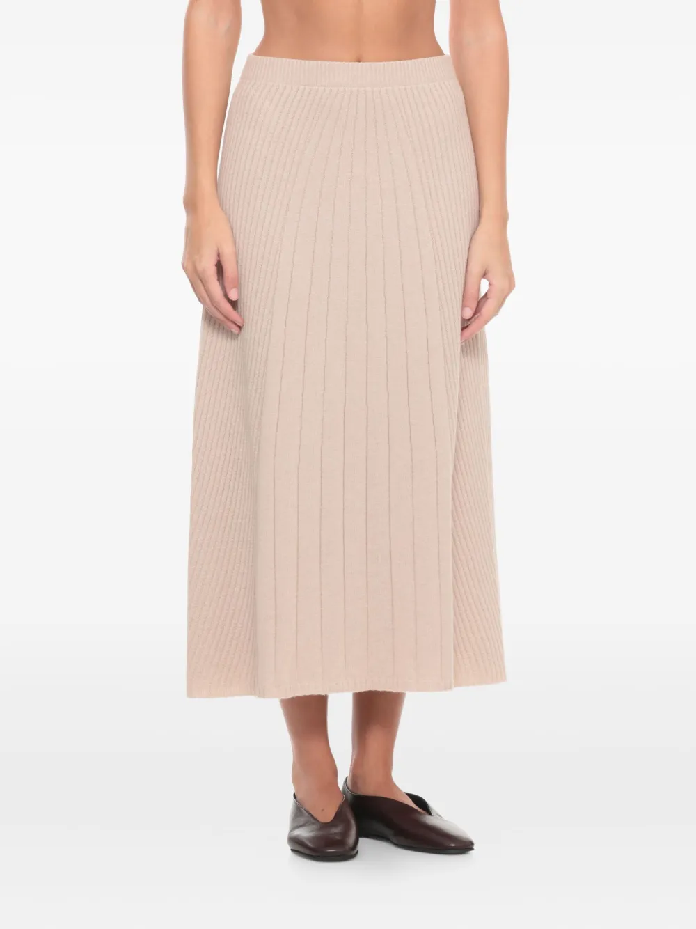 D.Exterior ribbed midi skirt | A-Line Skirts | Image 2