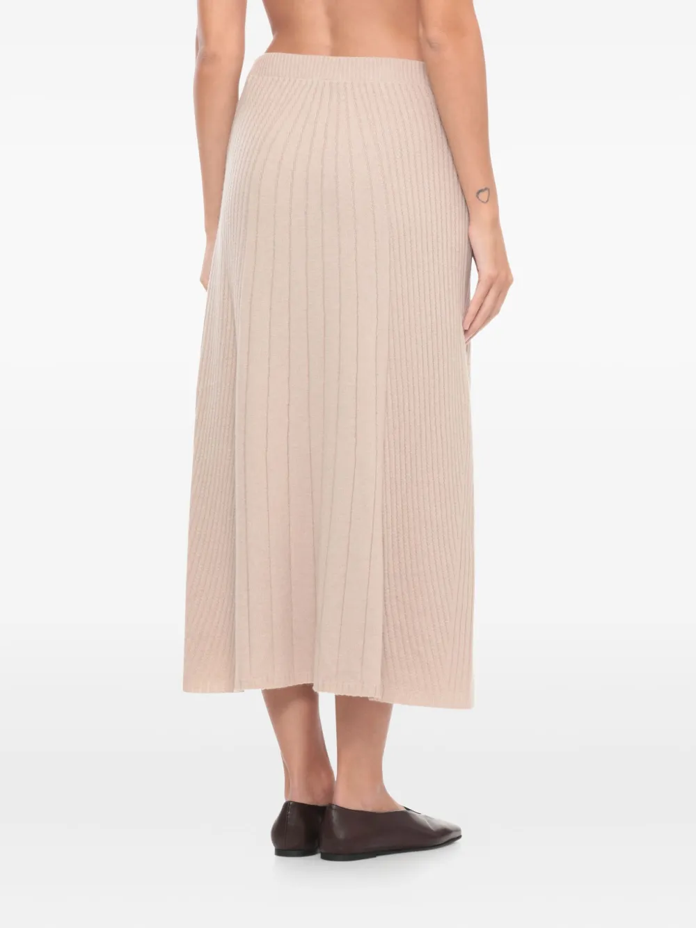 D Exterior Beige Cashmere And Wool Midi Skirt In Neutral
