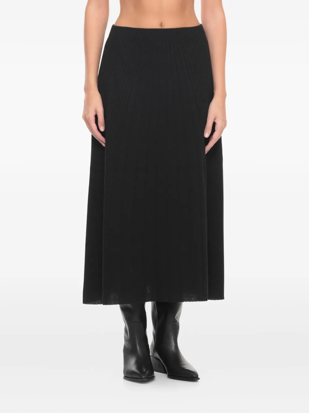 D.Exterior ribbed midi skirt | A-Line Skirts | Image 2