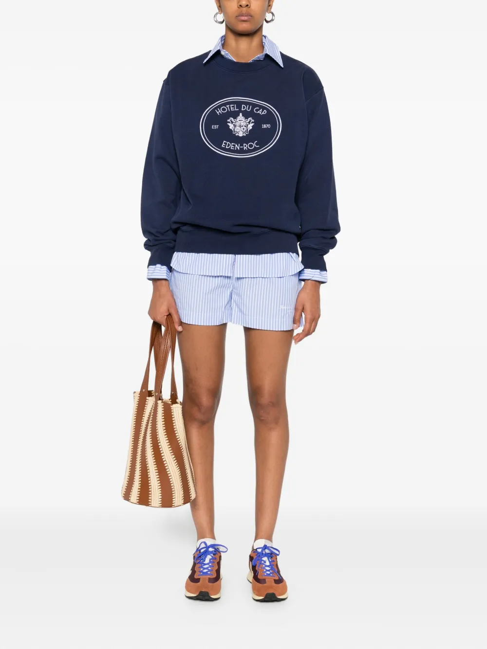 Sporty & Rich Sweater met wapenschild Blauw
