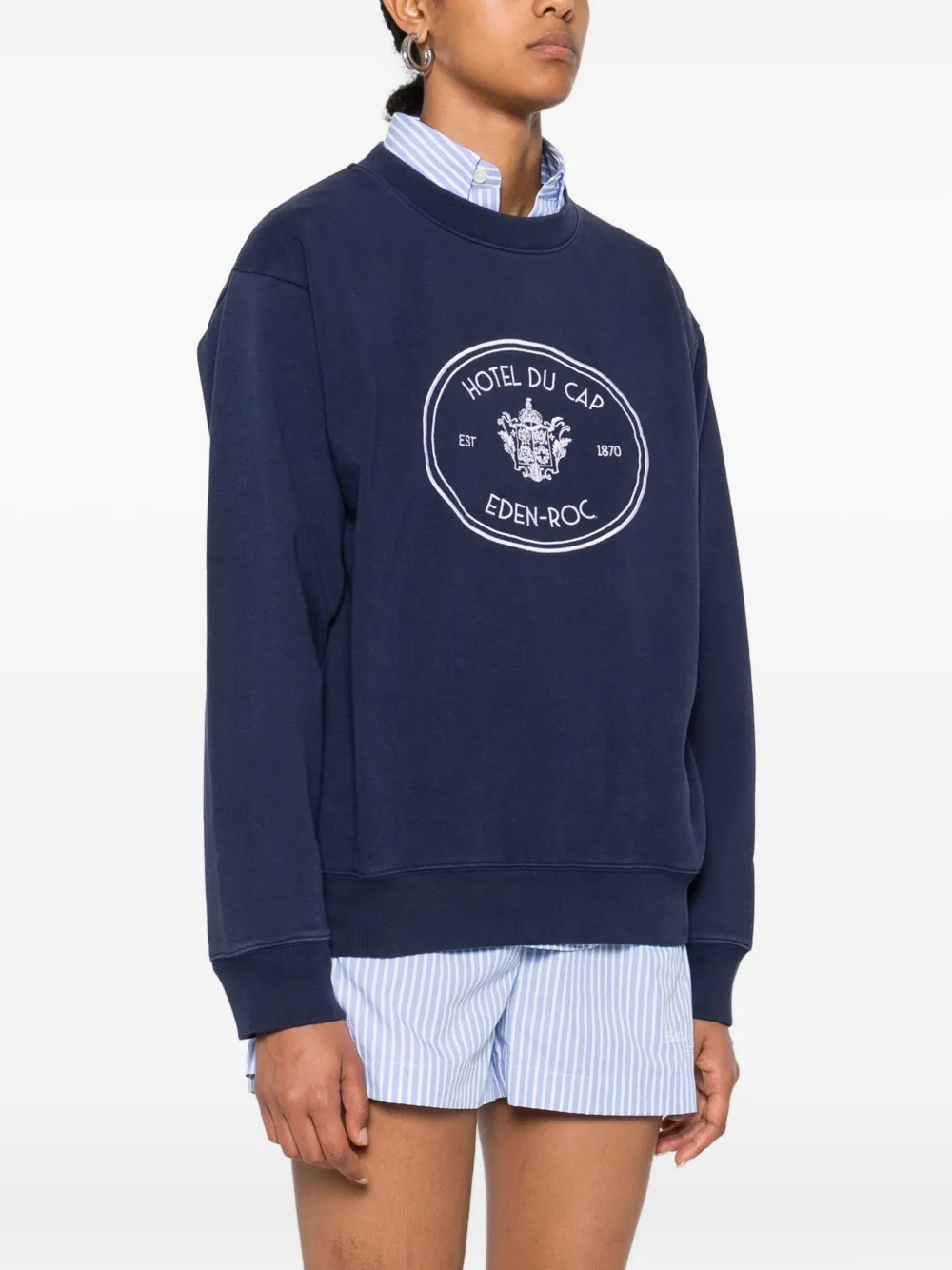 Sporty & Rich Sweater met wapenschild Blauw