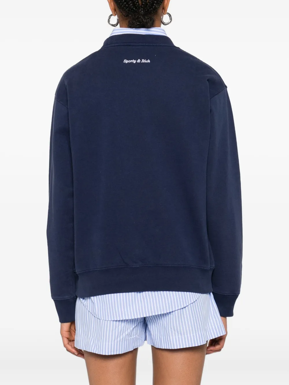 Sporty & Rich Sweater met wapenschild Blauw