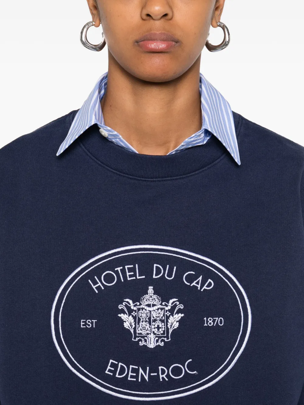 Sporty & Rich Sweater met wapenschild Blauw