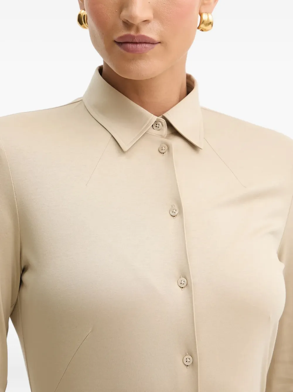 BOSS blouse met knopen Beige