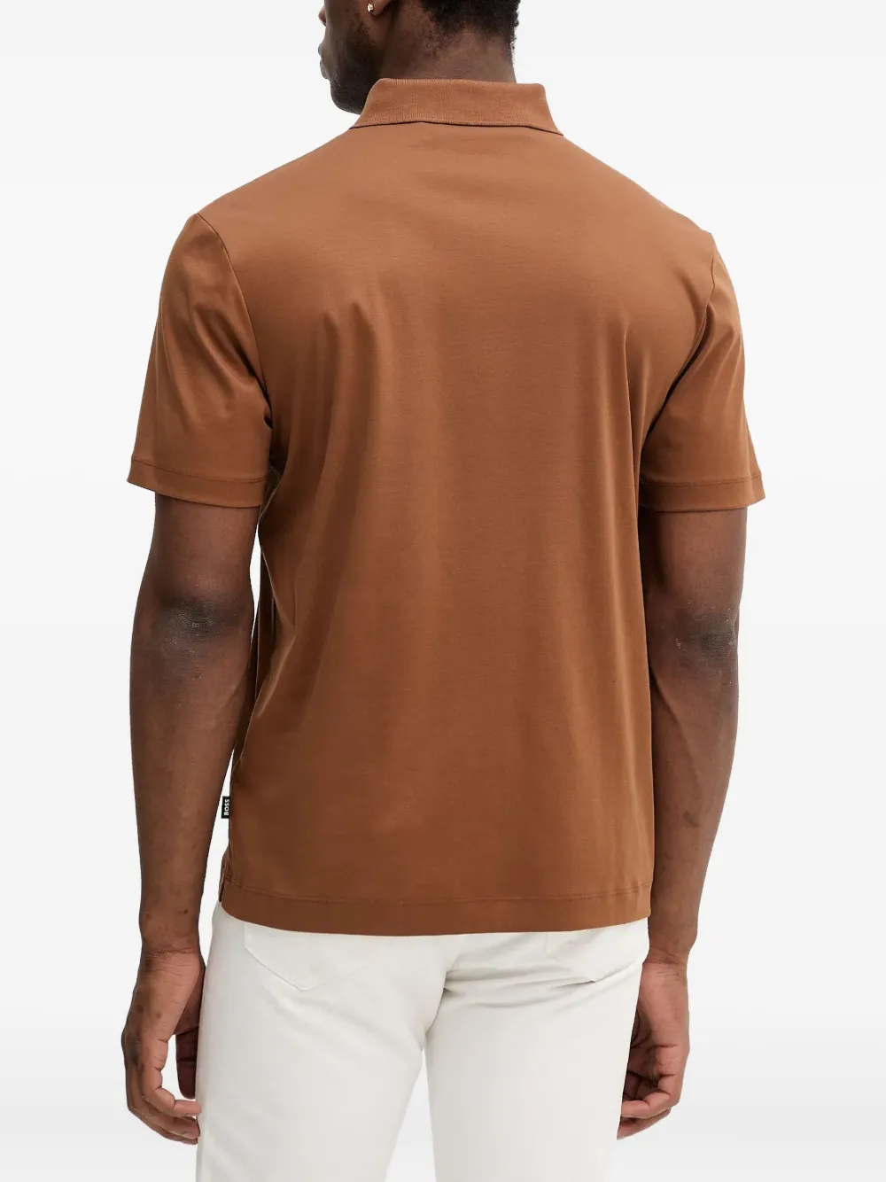 BOSS Poloshirt met logoplakkaat Bruin