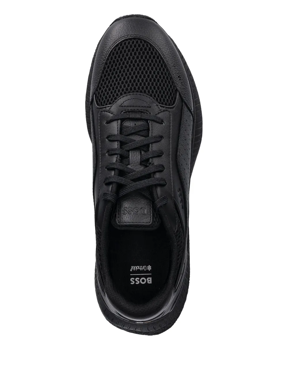 Hugo Boss Perforated Mesh-detail Sneakers In Black