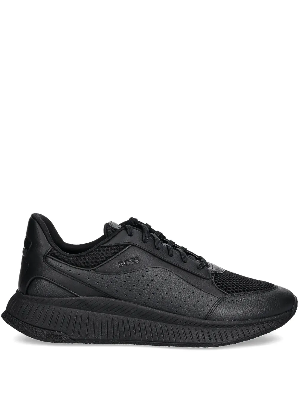 BOSS perforated mesh-detail sneakers Black