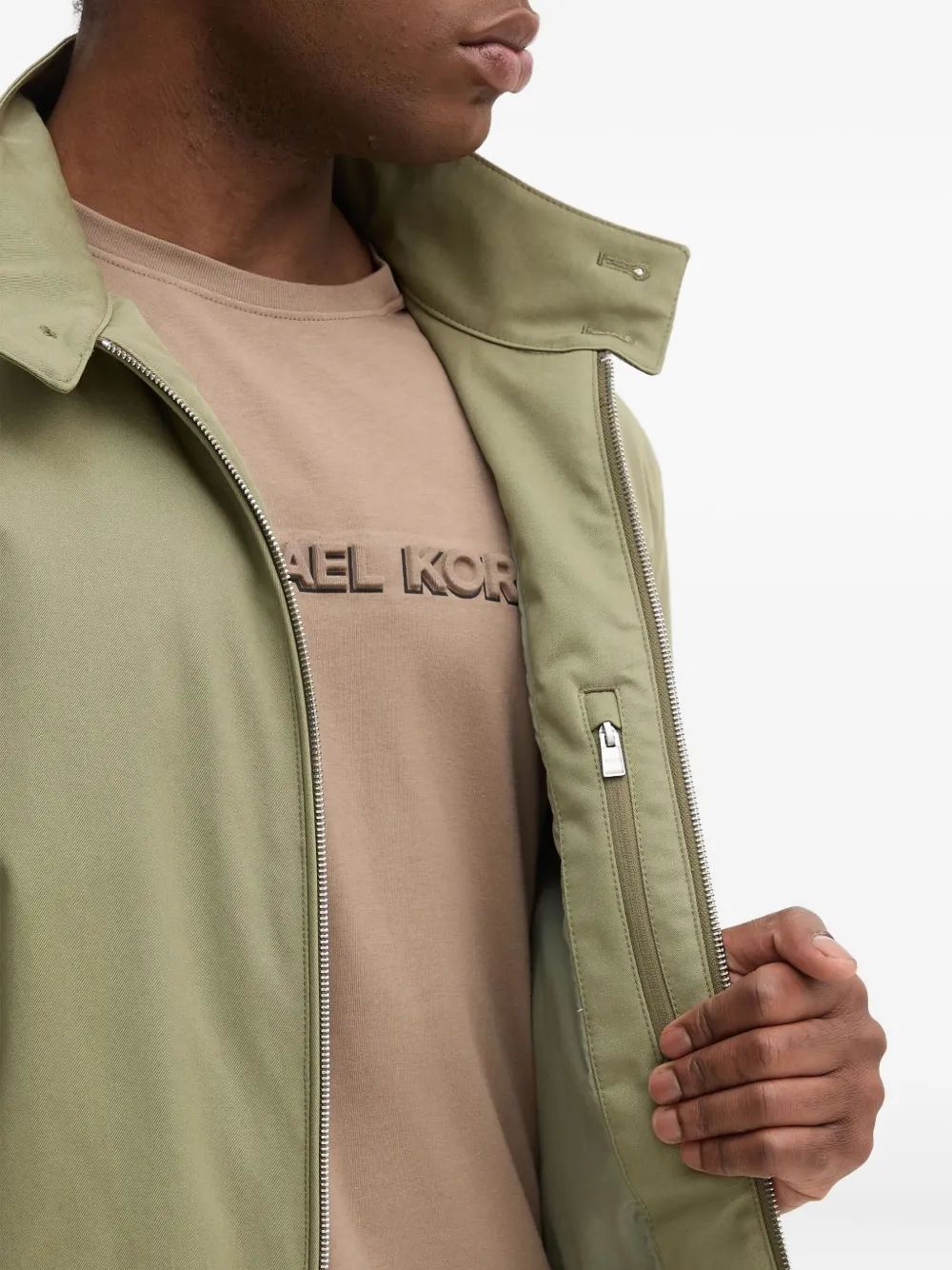 BOSS Bomberjack met rits Groen