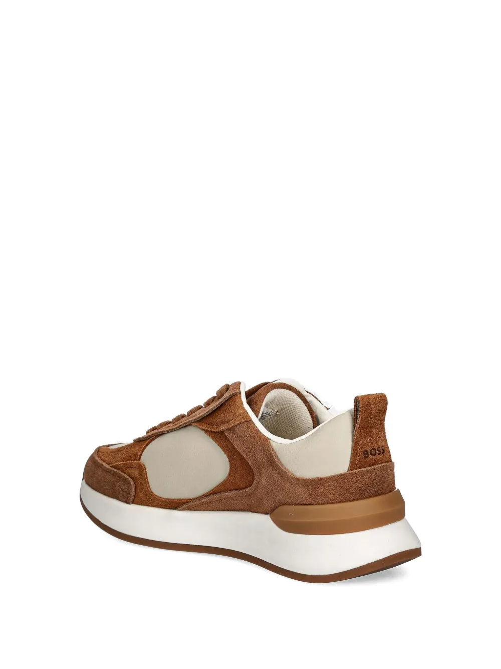 BOSS suede-leather monogram sneakers Brown
