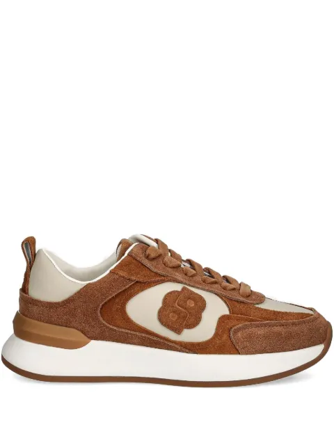 BOSS suede-leather monogram sneakers