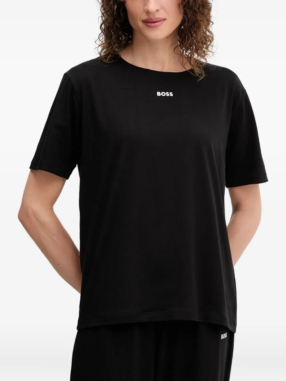 Hugo Boss Logo-detail Pajama Set In Black