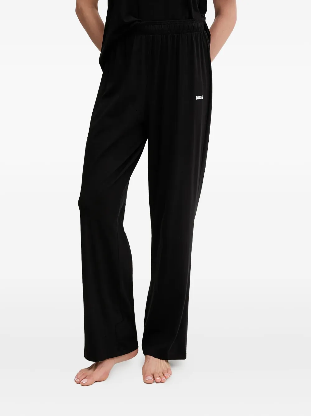 Hugo Boss Logo-detail Pajama Set In Black