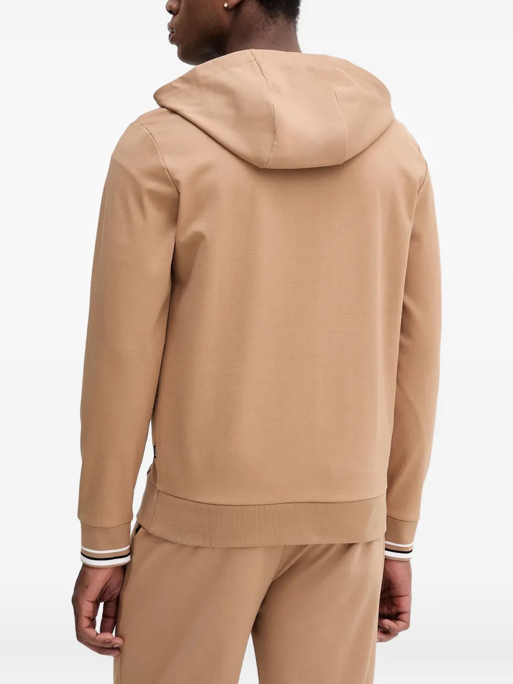 BOSS Hoodie met rits Beige