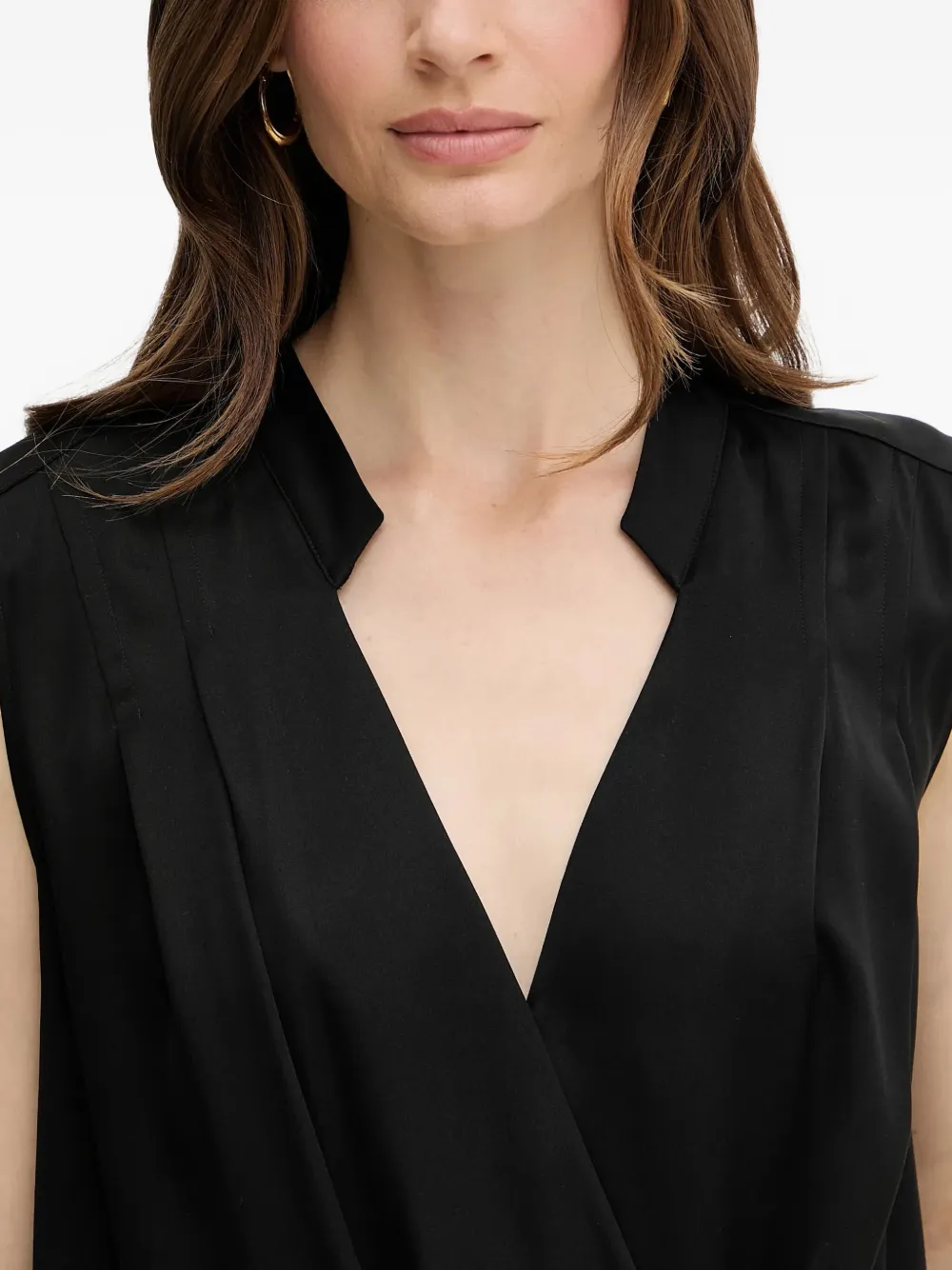 BOSS Blouse met V-hals Zwart