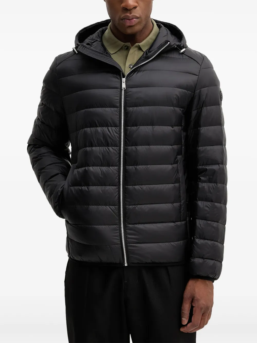 BOSS hooded quilted jacket | Black | Image 1