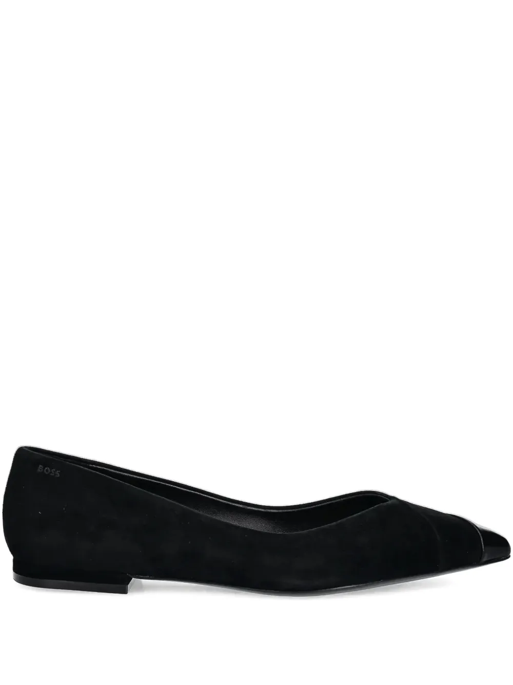 Hugo Boss Cap-toe Suede Ballet Flats In Black