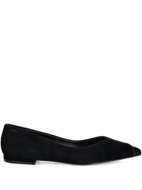 BOSS cap-toe suede ballet flats