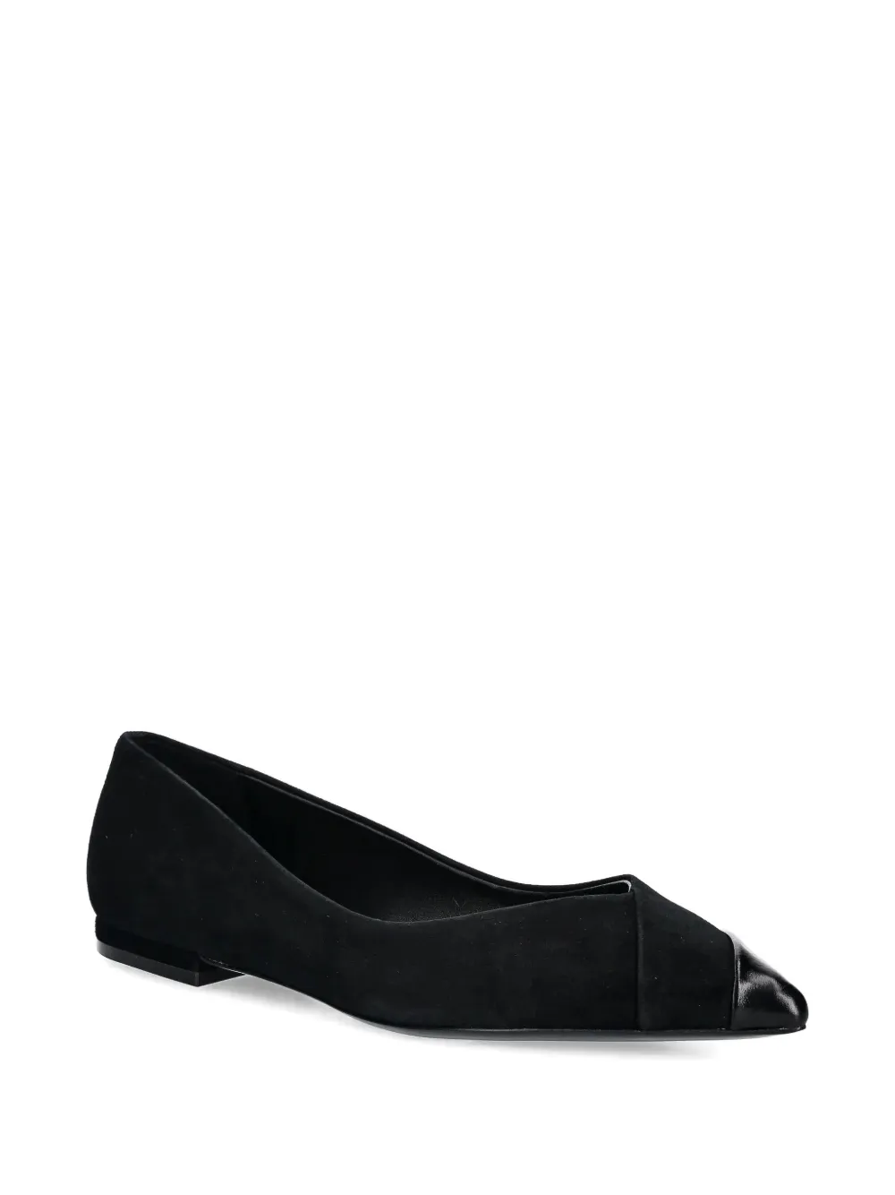 Hugo Boss Cap-toe Suede Ballet Flats In Black