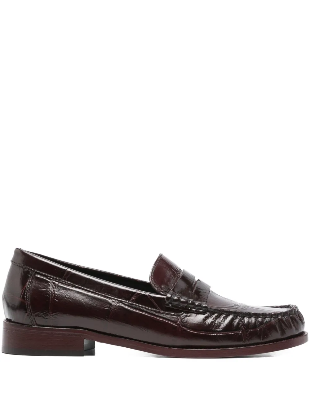 Paris Texas Penny Leather Loafers In Red