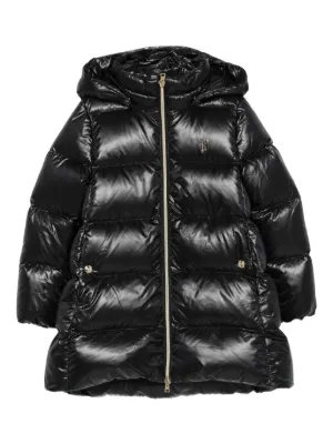 Herno Kids フーデッド コート | ブラック | FARFETCH JP