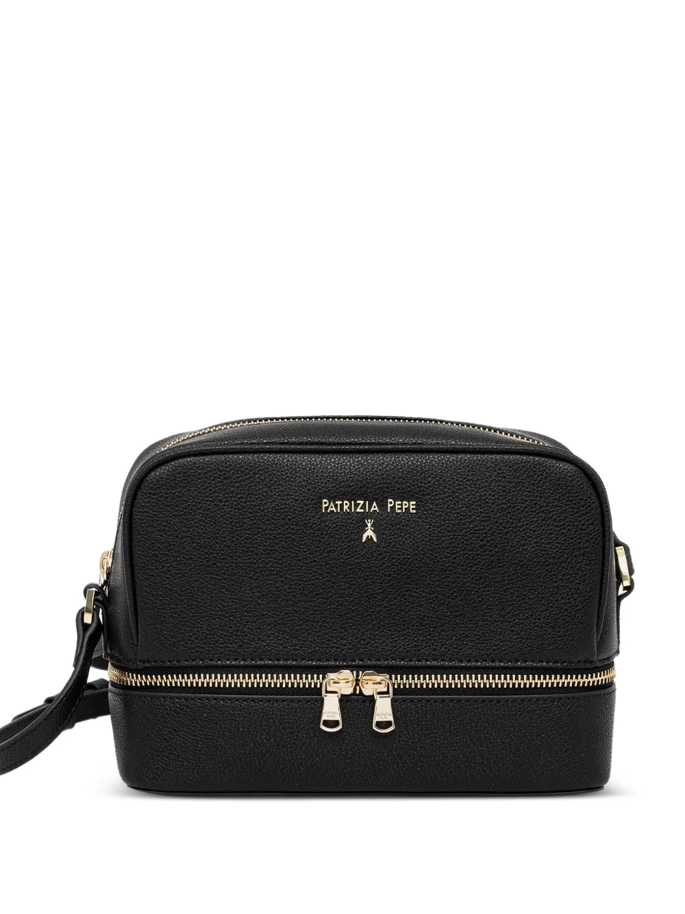 Patrizia Pepe Zip Cross Body Bag In Black