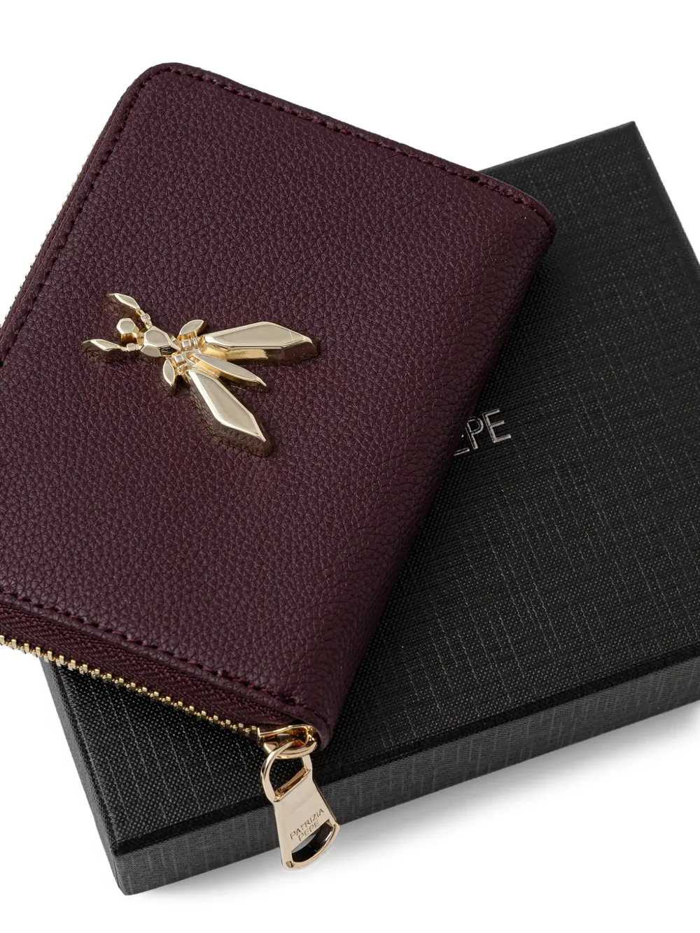 Patrizia Pepe Portemonnee met rits en Fly-plakkaat Paars