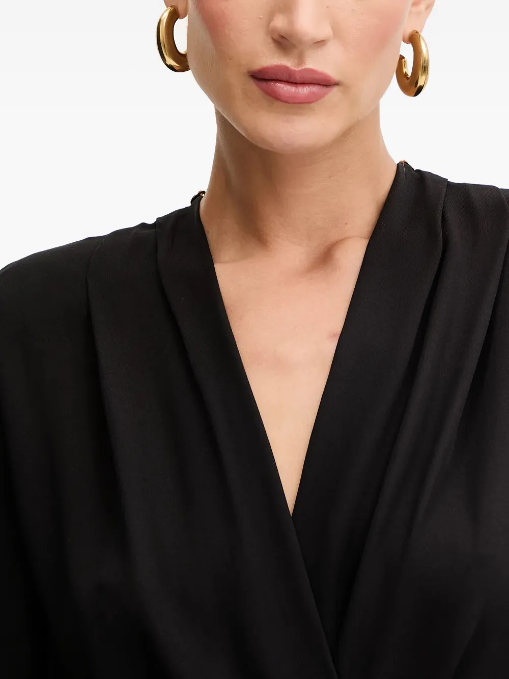 Elisabetta Franchi tie-neck long-sleeve top Zwart