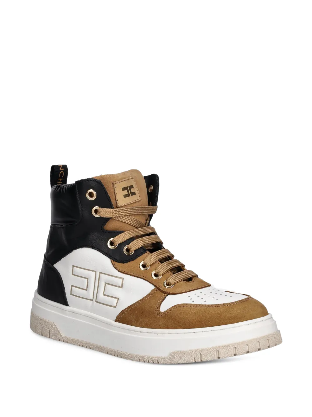 Elisabetta Franchi La Mia Bambina leather sneakers - Marrone