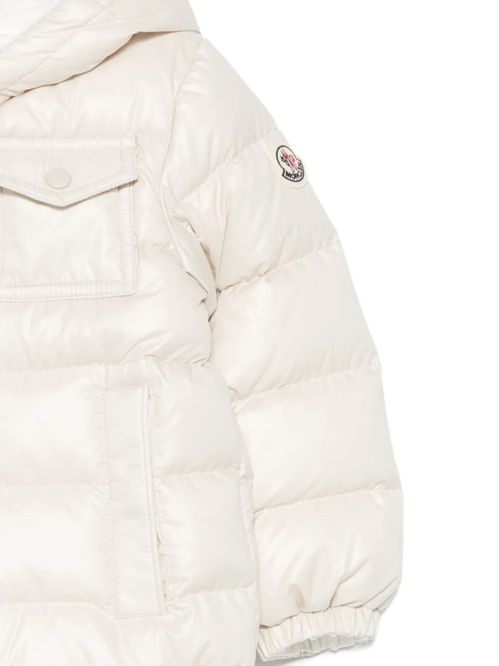 Moncler Enfant hooded padded jacket Beige