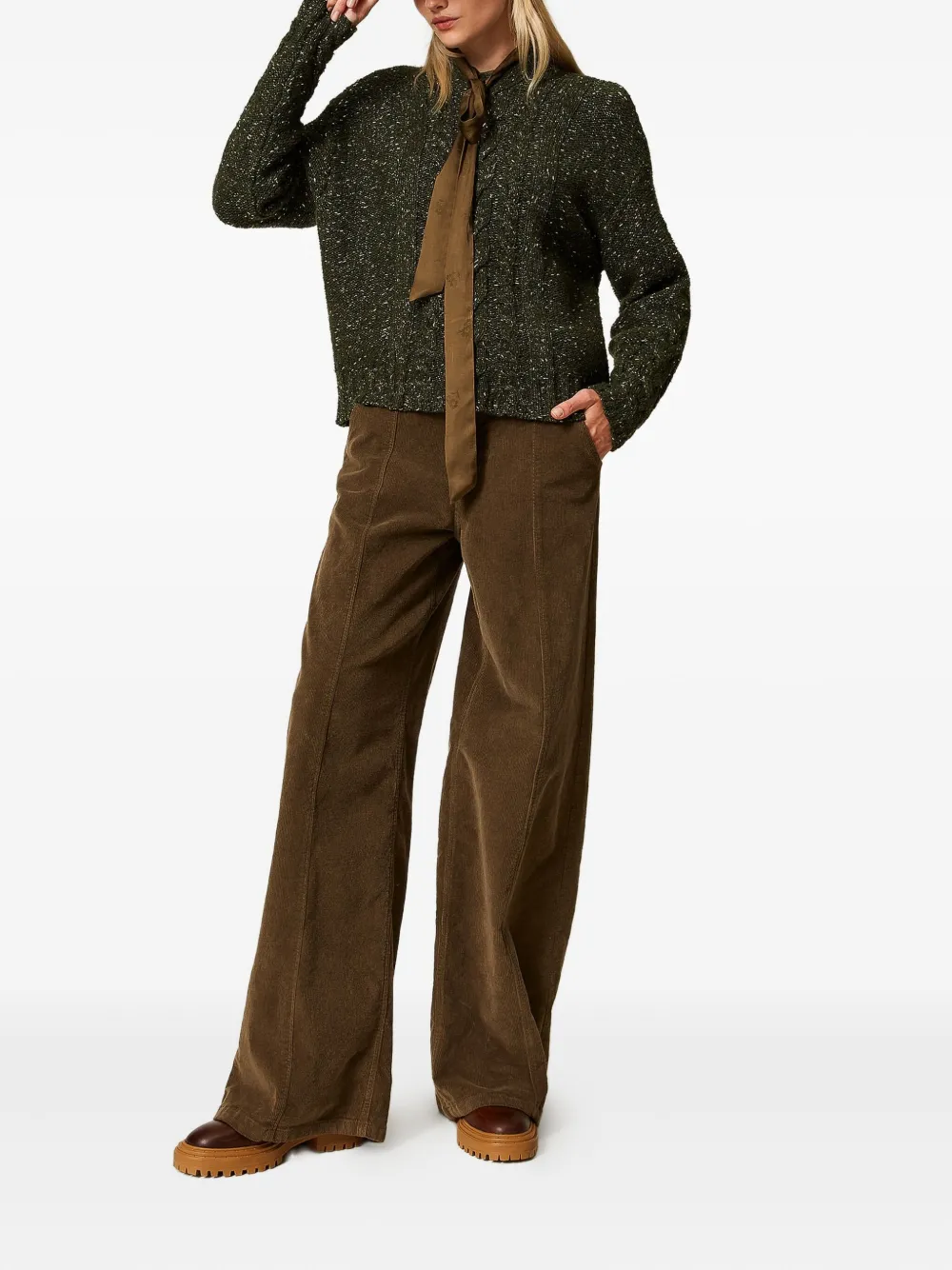 TWINSET Ribfluwelen broek - Bruin